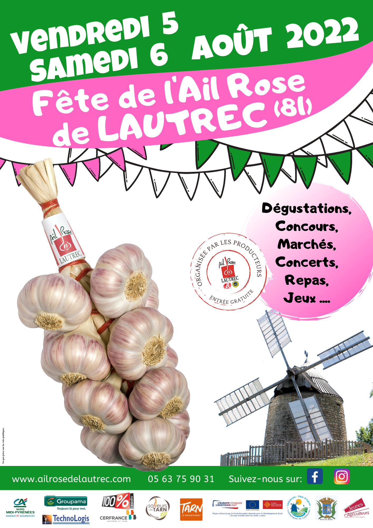 Affiche fête de l'ail rose de Lautrec 2022